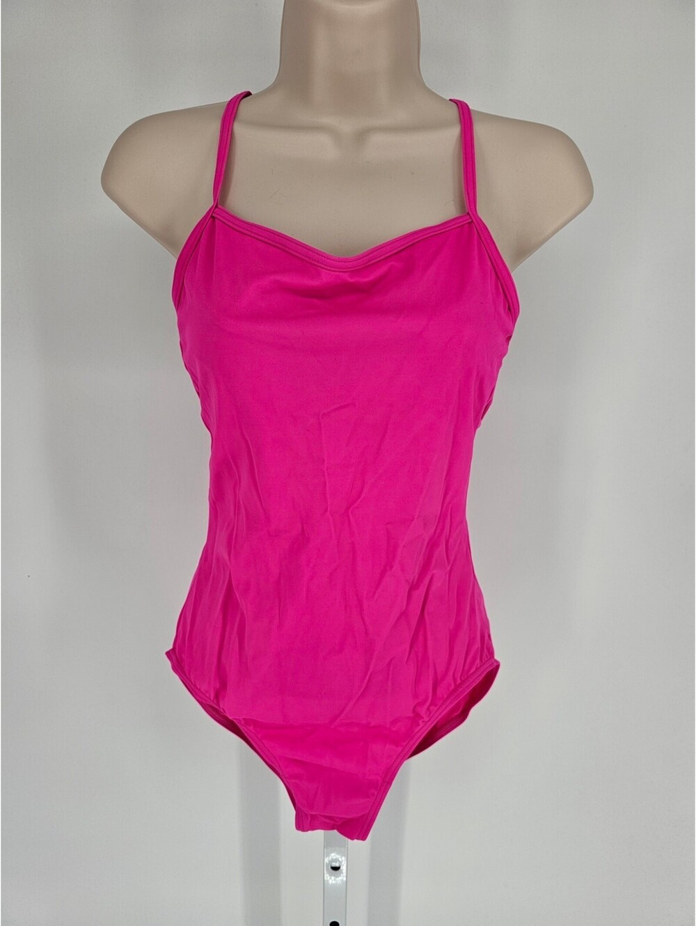 Dance Stars Womens Sz M Dance Leopard Bright Neon Pink Open Back